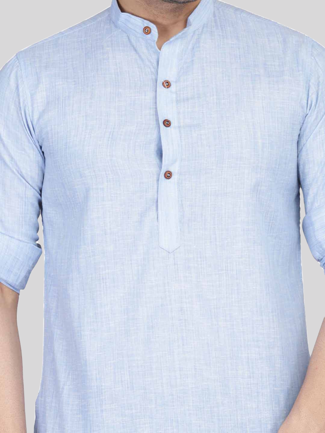 Men Blue Short Kurta Shirt - Tahvo India