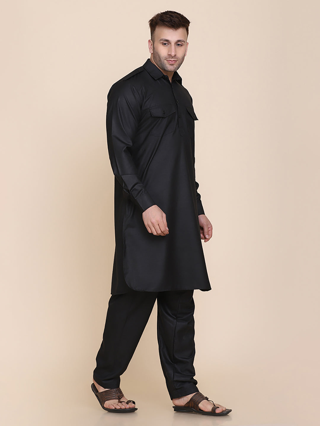 Men Black Pathani - Tahvo India