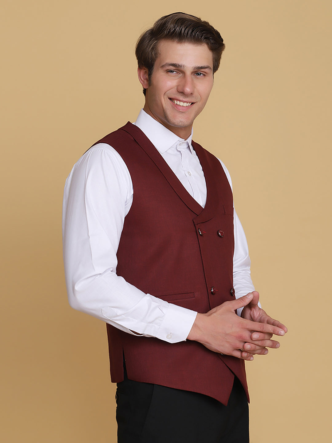 Maroon Waist Coat - Tahvo India