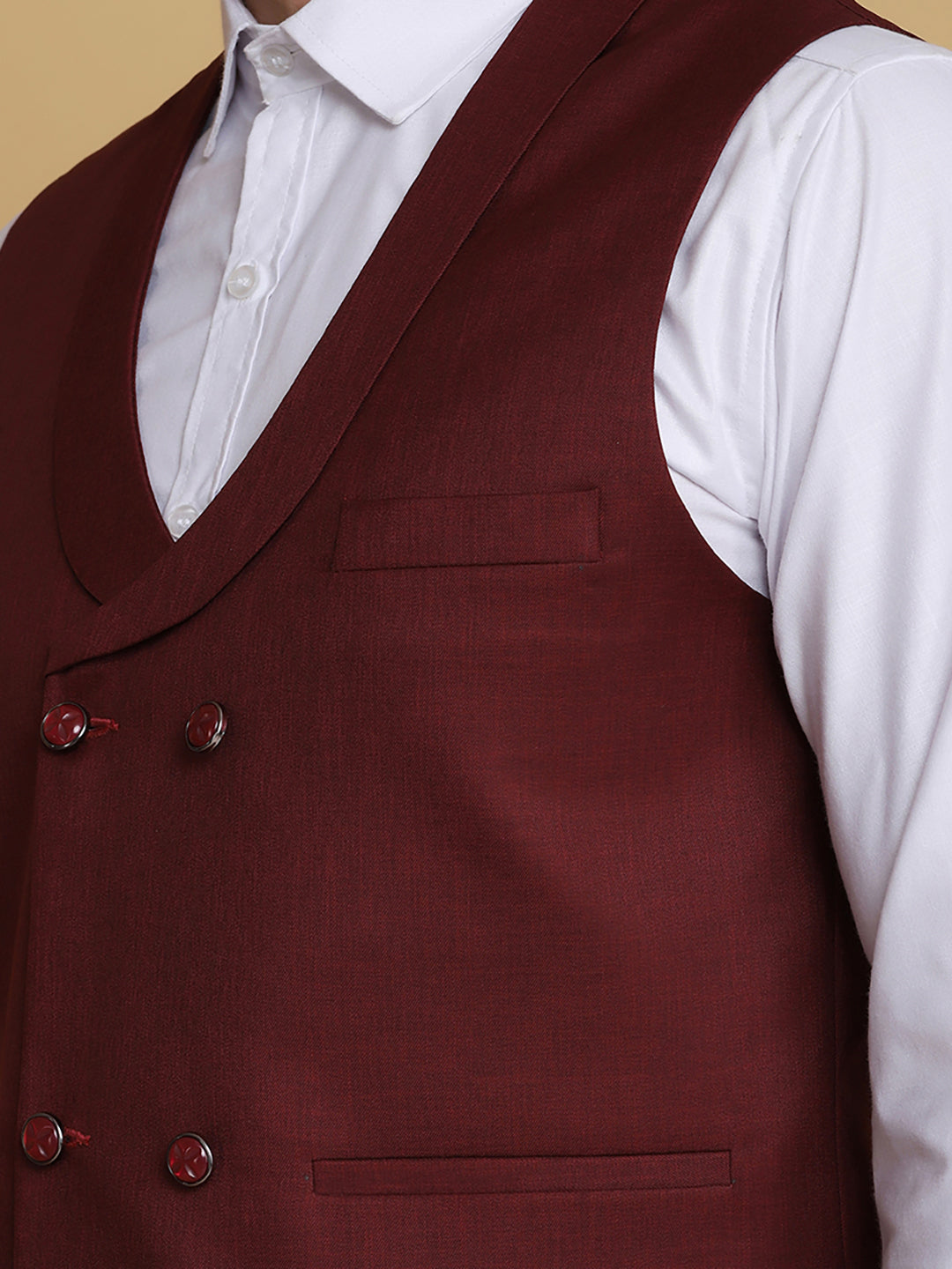 Maroon Waist Coat - Tahvo India