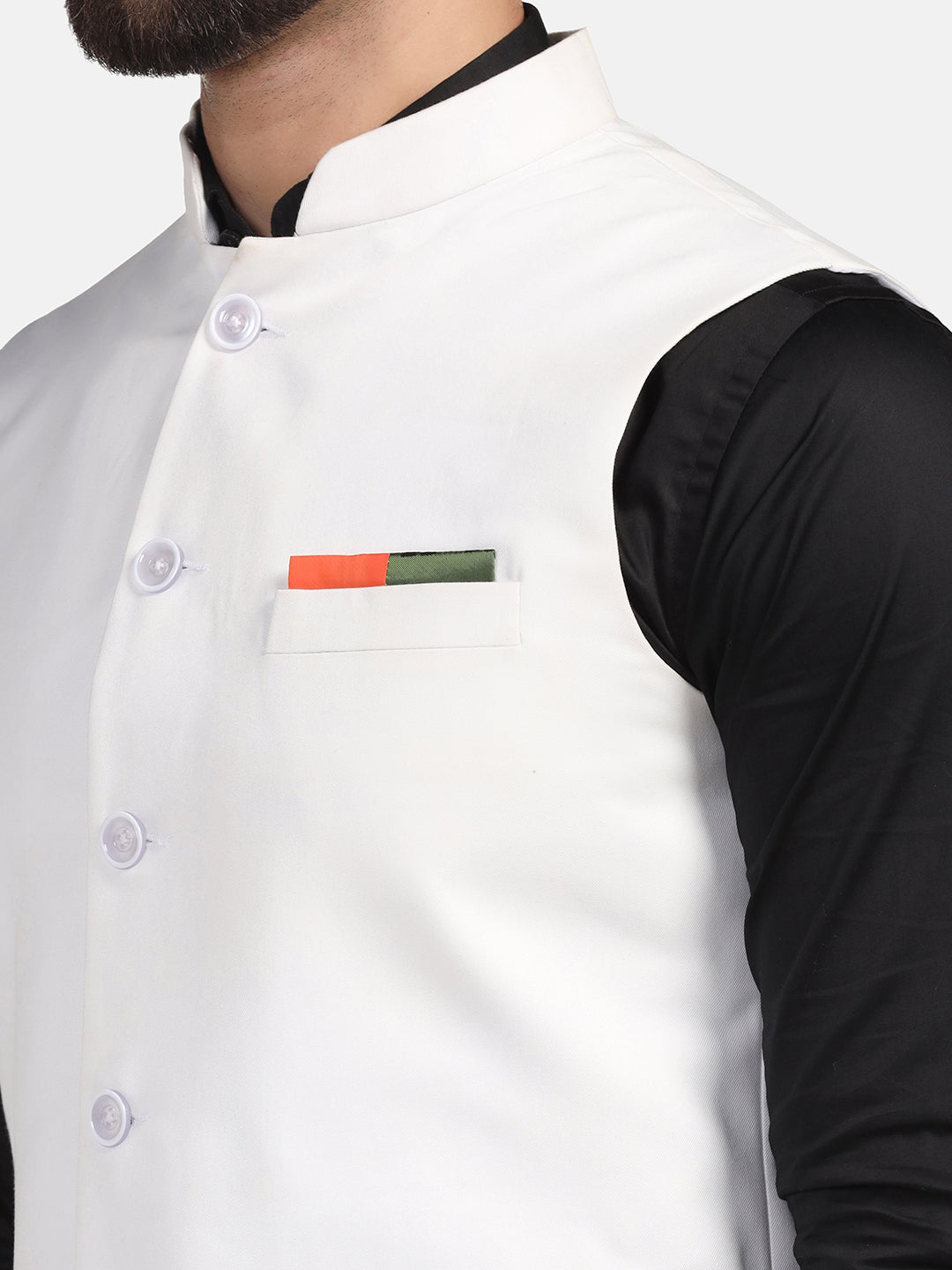 Men White Solid Modi Jacket - Tahvo India