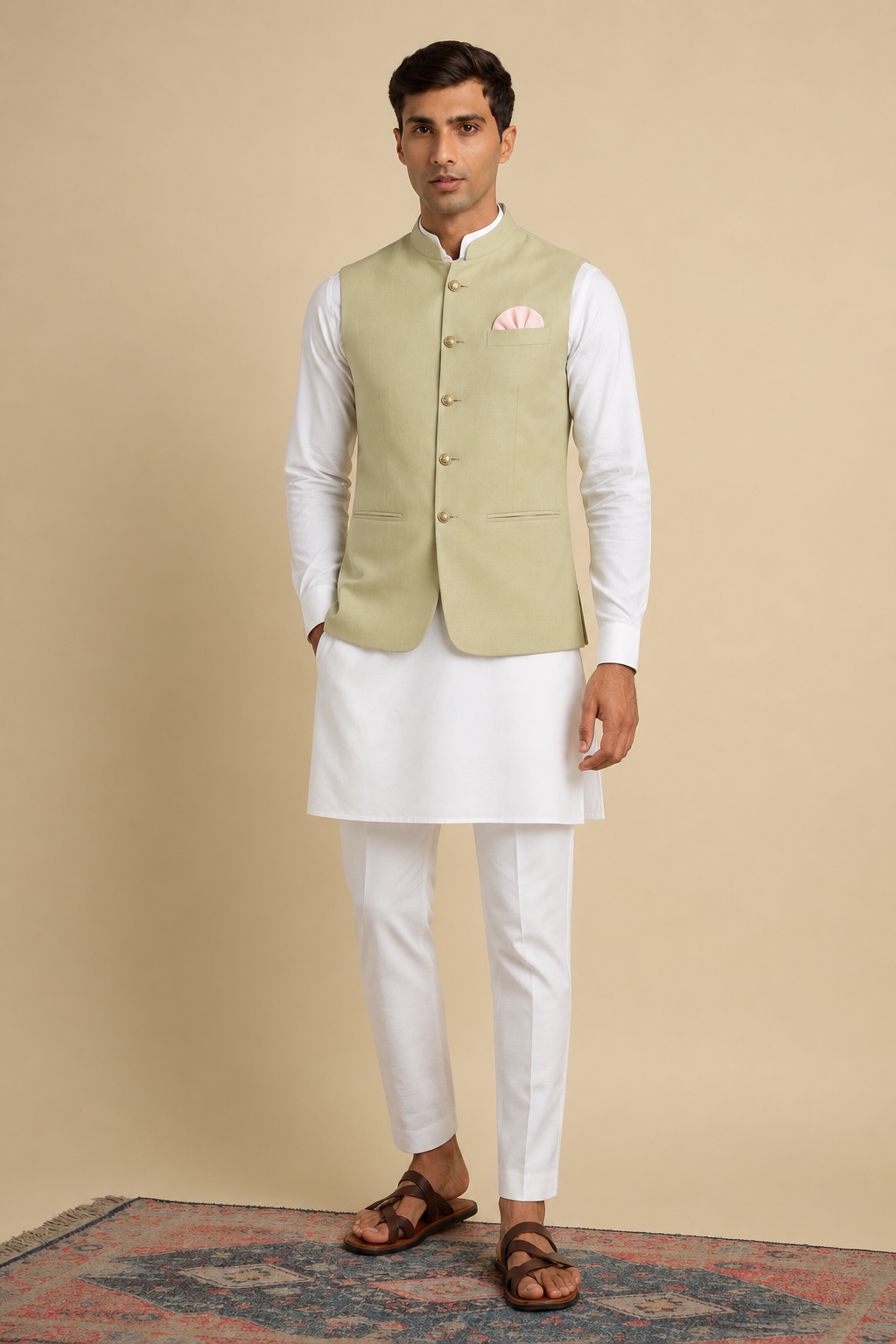 Men Kurta Set With Jacket