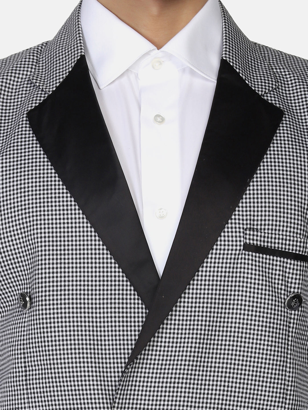 Men Black Check Waistcoat