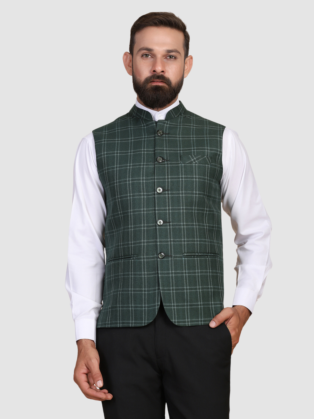 Men Green Tweed Modi Jacket
