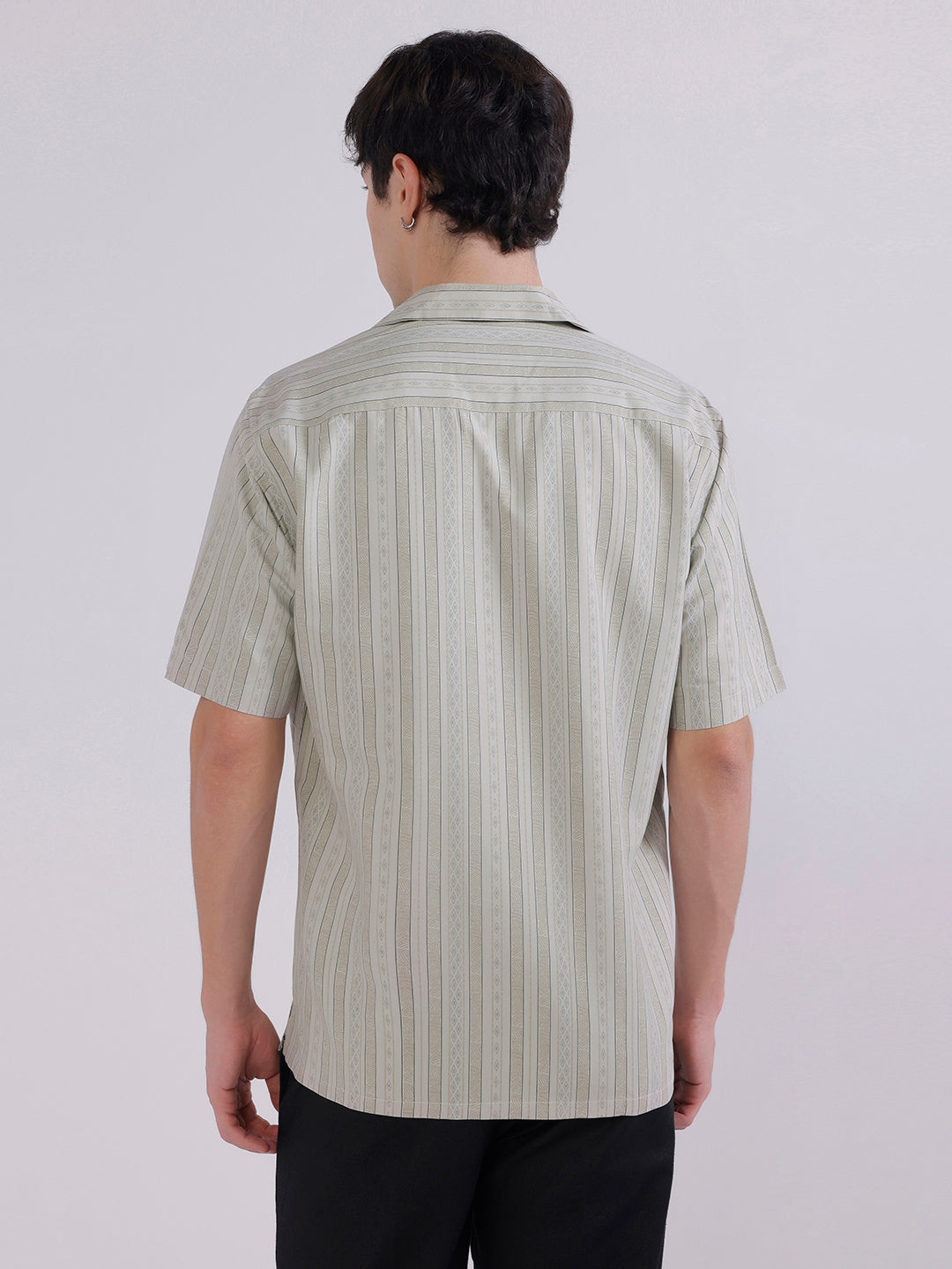 Mens green boxy casual shirt