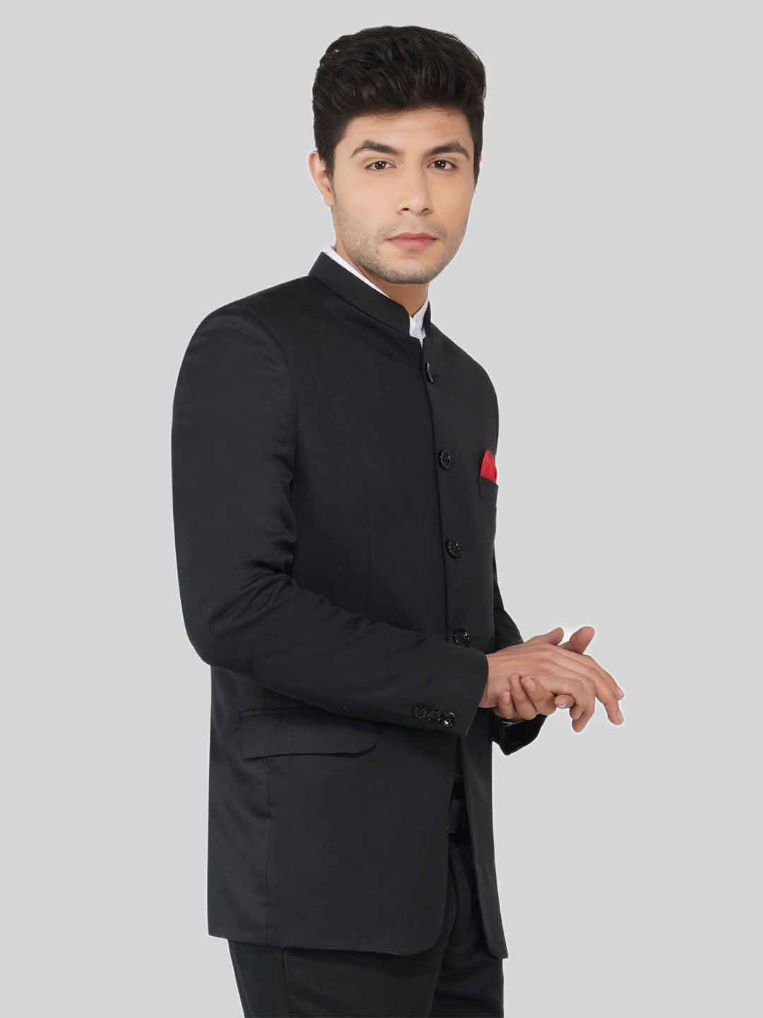 Men Black Bandgala Suit - Tahvo India