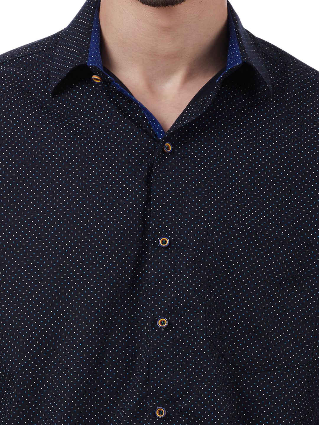 Men Dark Blue Printed Shirt
