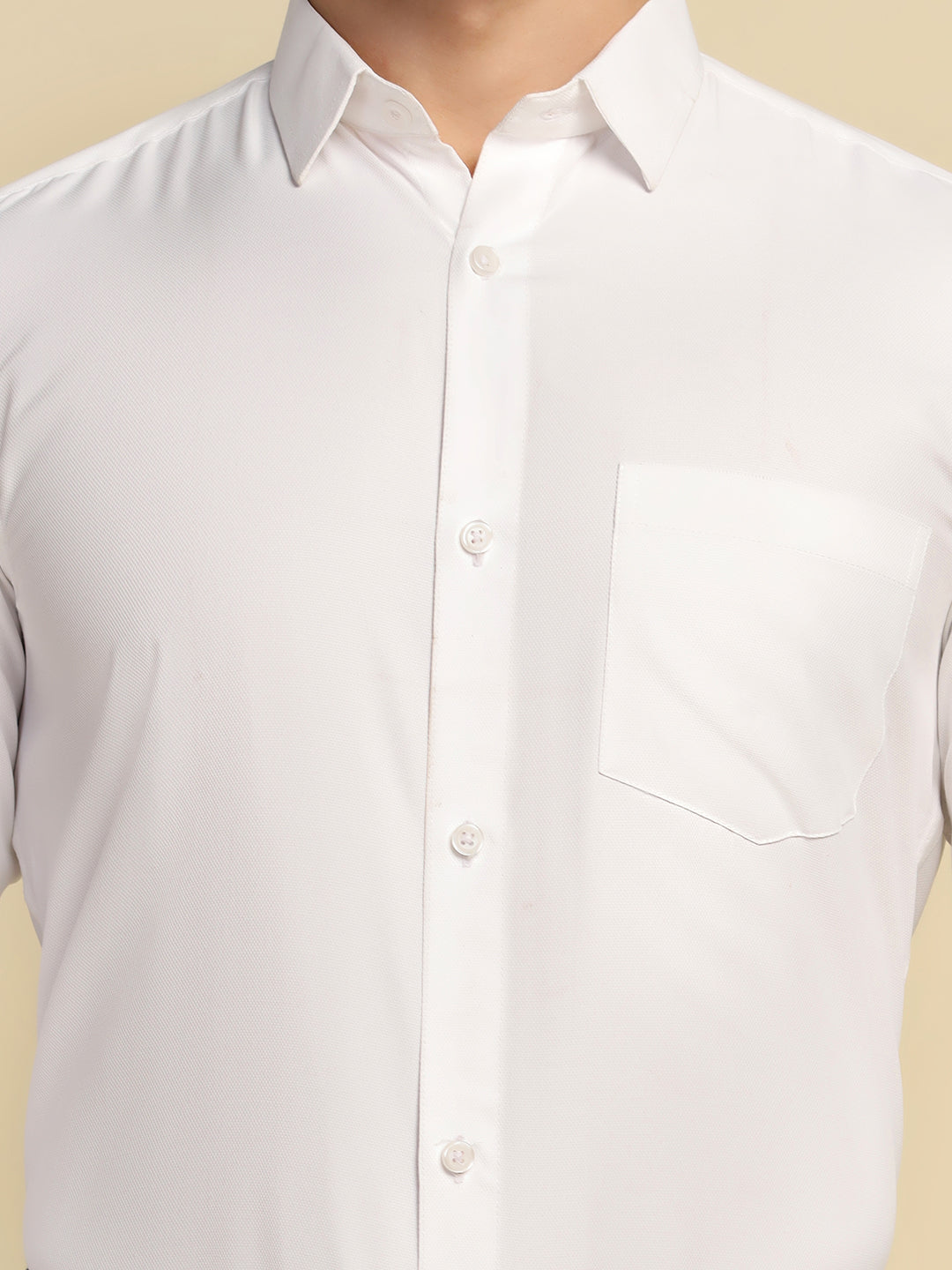 Men White Textured Shirt - Tahvo India