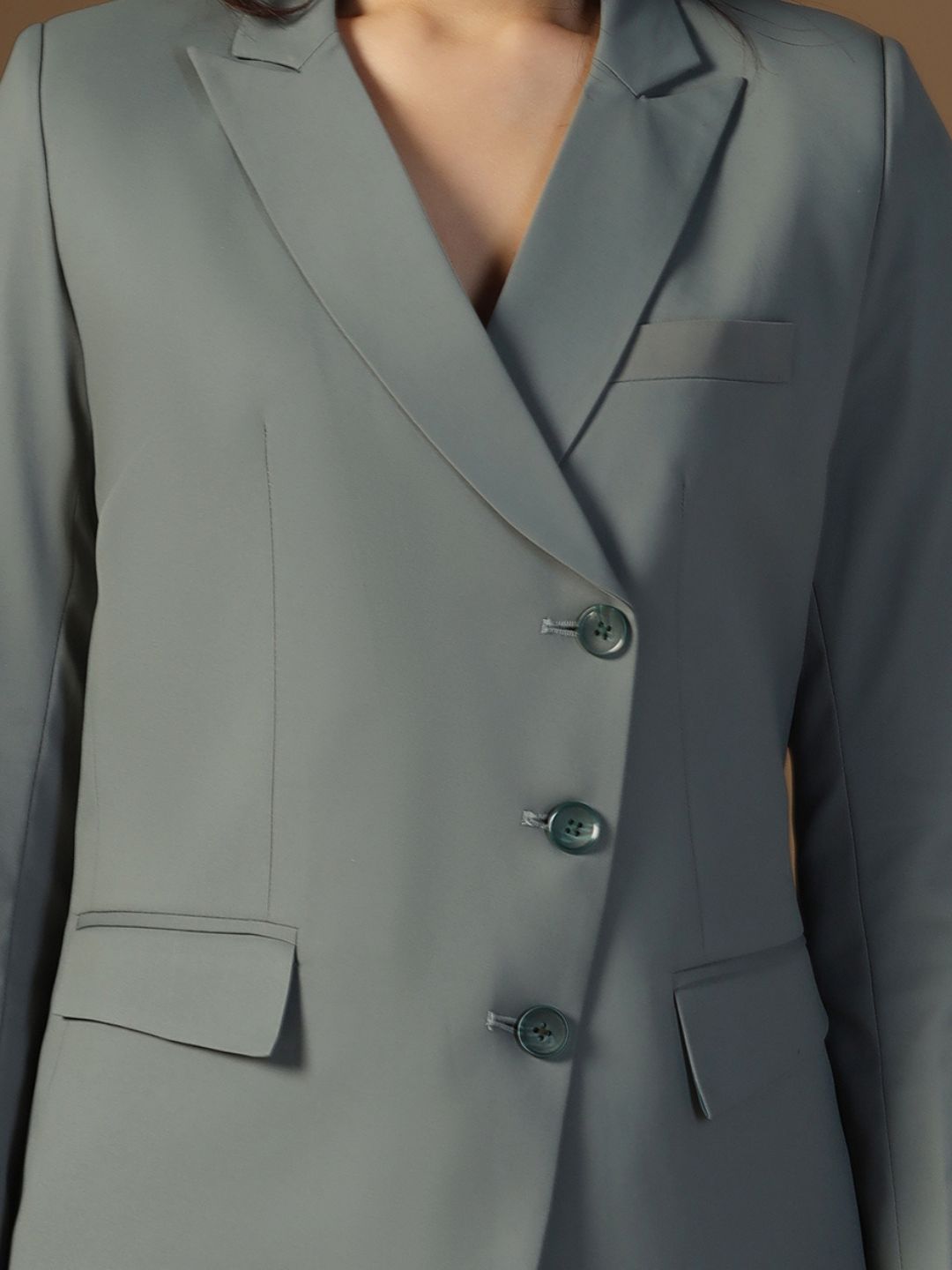 Women Green Blazer - Tahvo India