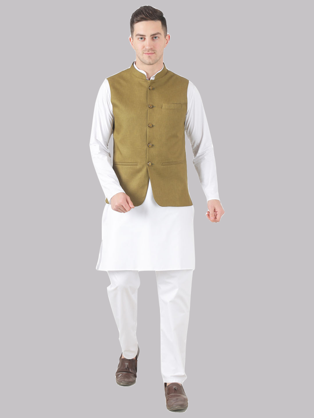 Men Kurta Set With Jacket - Tahvo India
