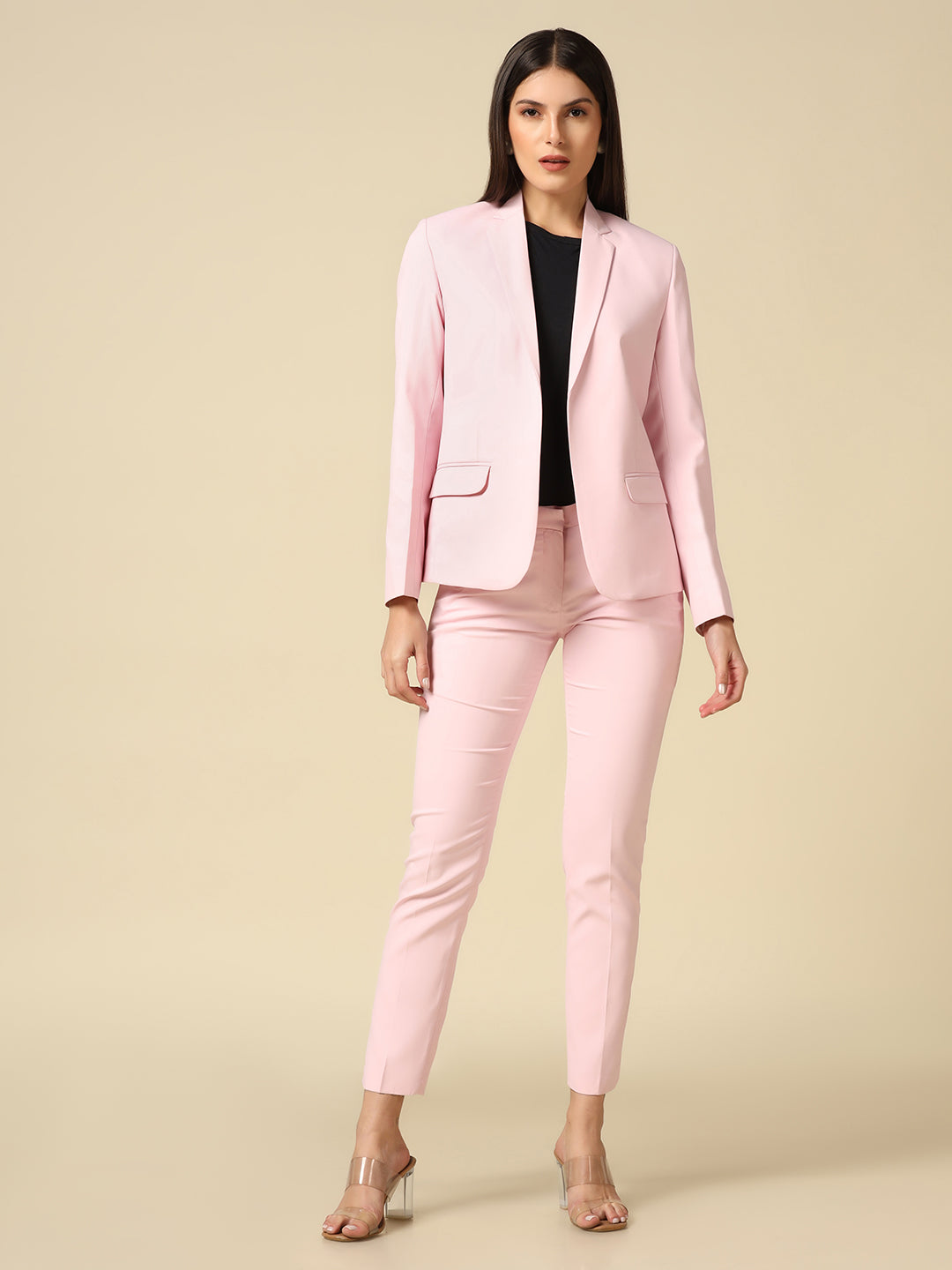 TAHVO Women Pink Single Breasted Blazer - Tahvo India