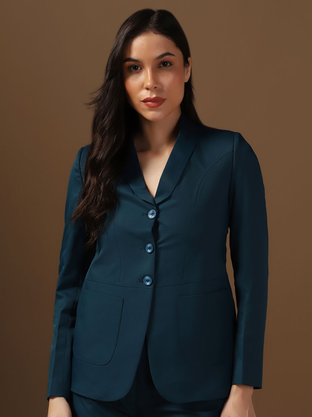 Turquoise Women Blazer - Tahvo India