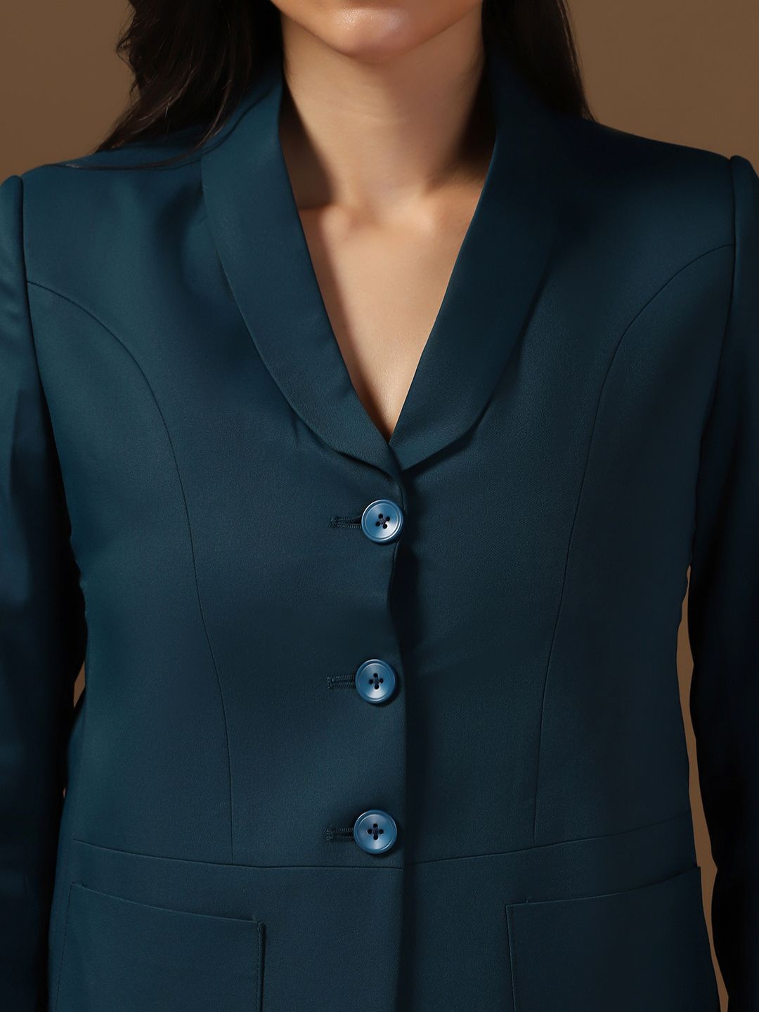Turquoise Women Blazer - Tahvo India
