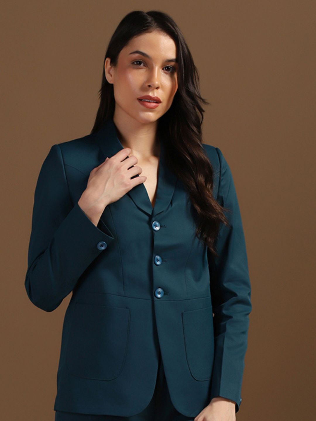 Turquoise Women Blazer - Tahvo India