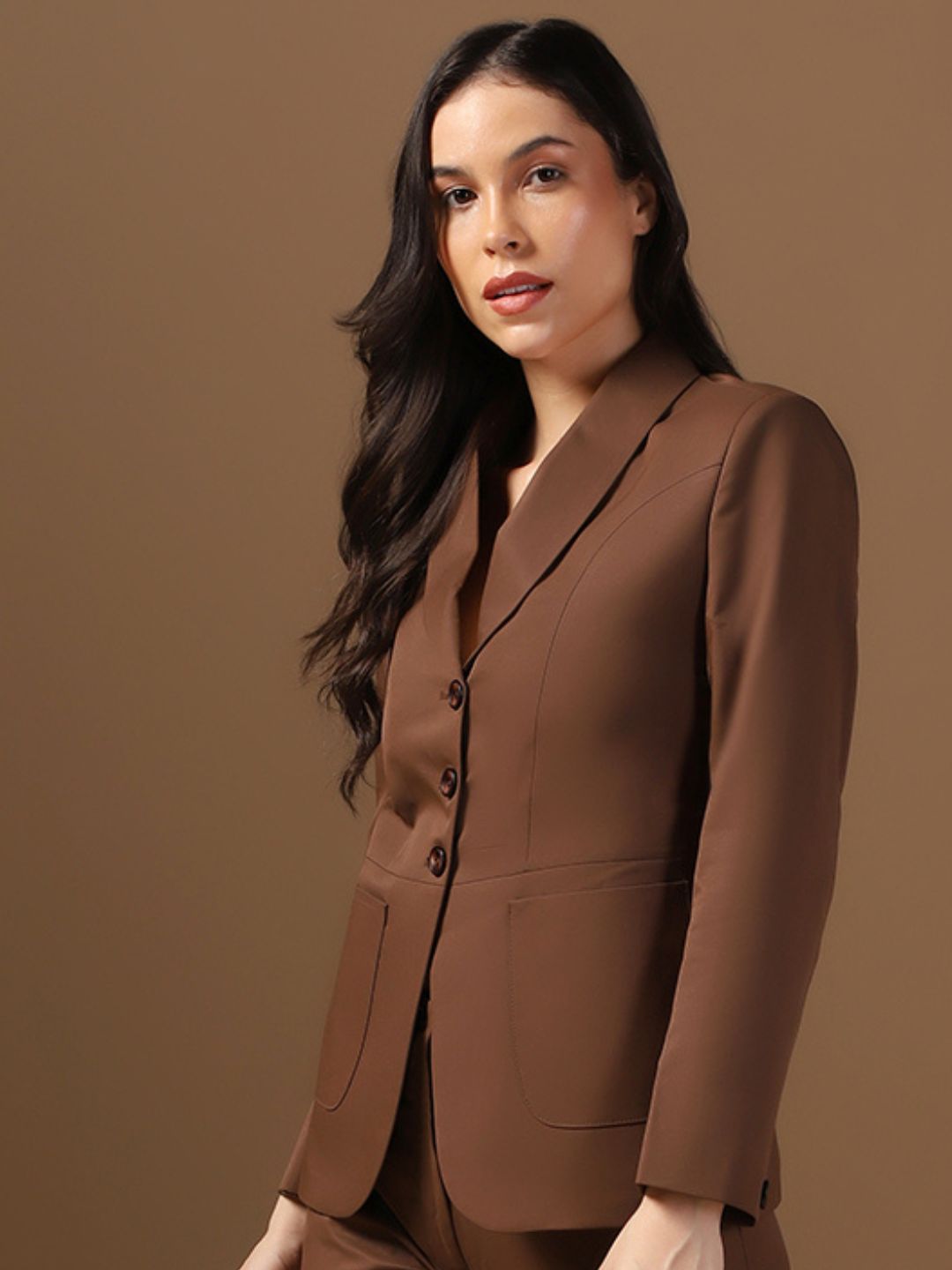 Brown Women Blazer - Tahvo India