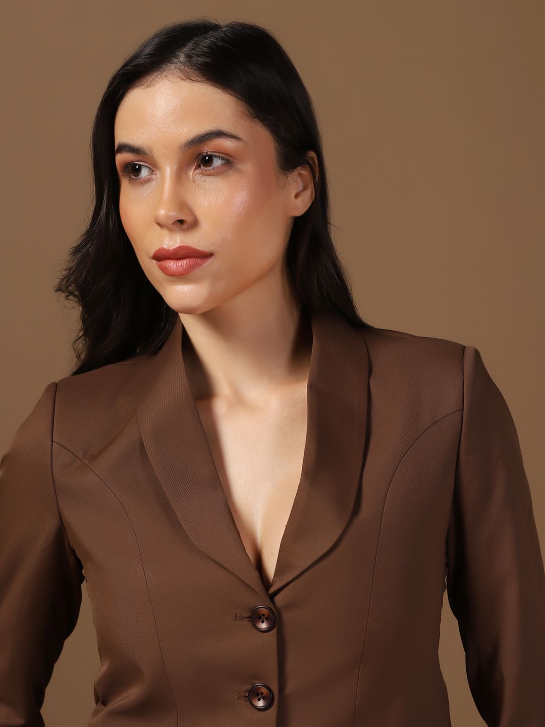 Brown Women Blazer - Tahvo India