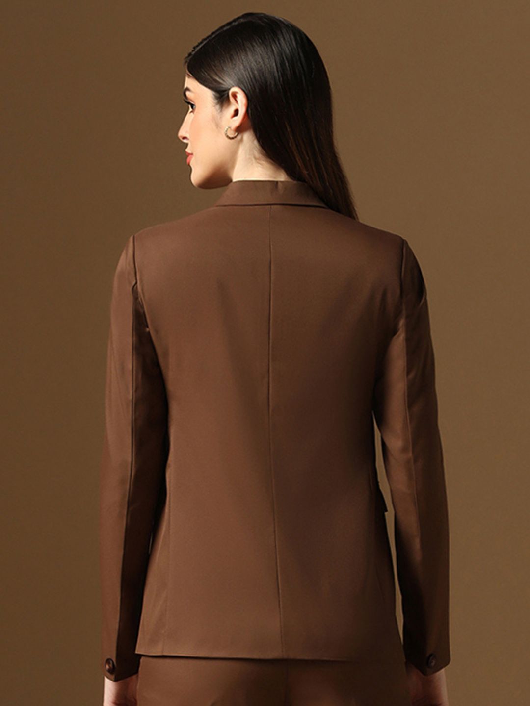 Brown Single Breasted Blazer - Tahvo India