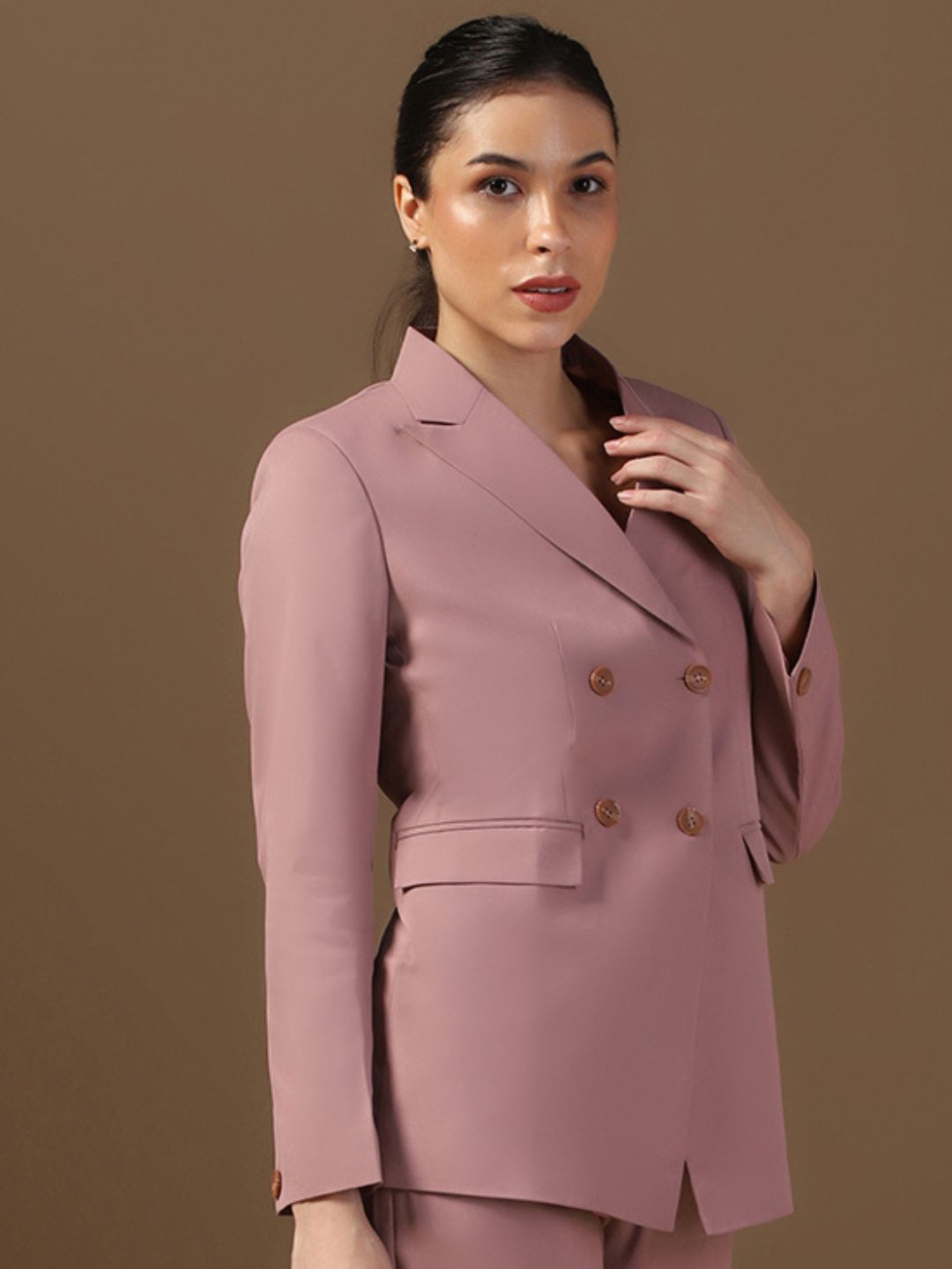 Women Rose Pink Blazer - Tahvo India