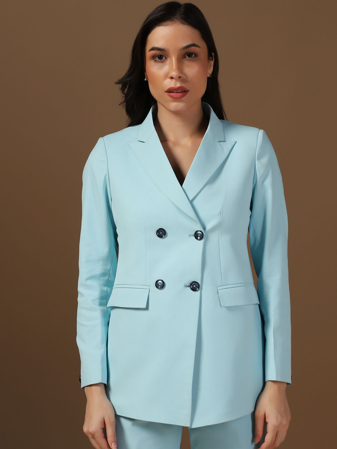 Women Ice Blue Blazer - Tahvo India