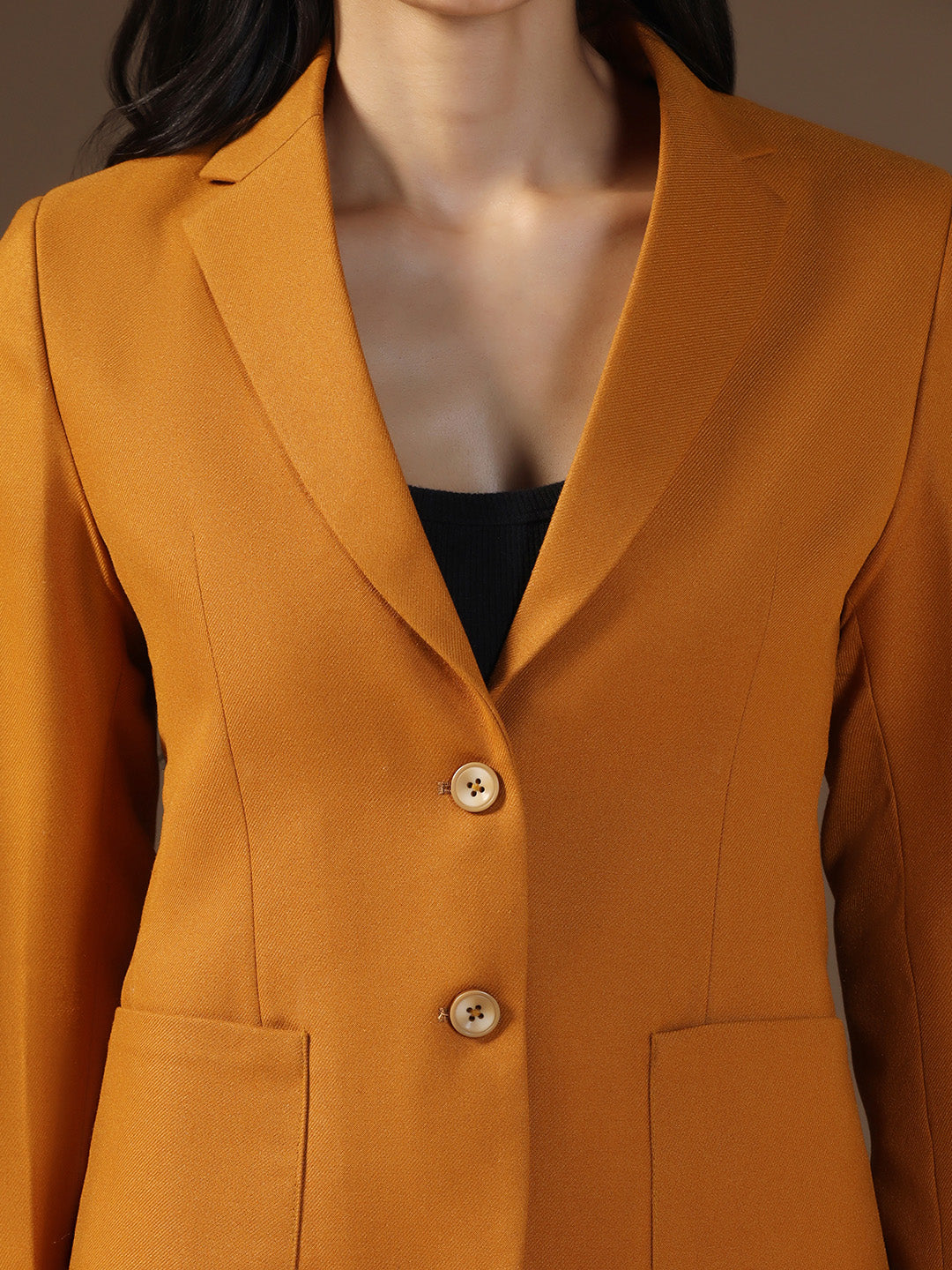 Women's Mustard Blazer - Tahvo India