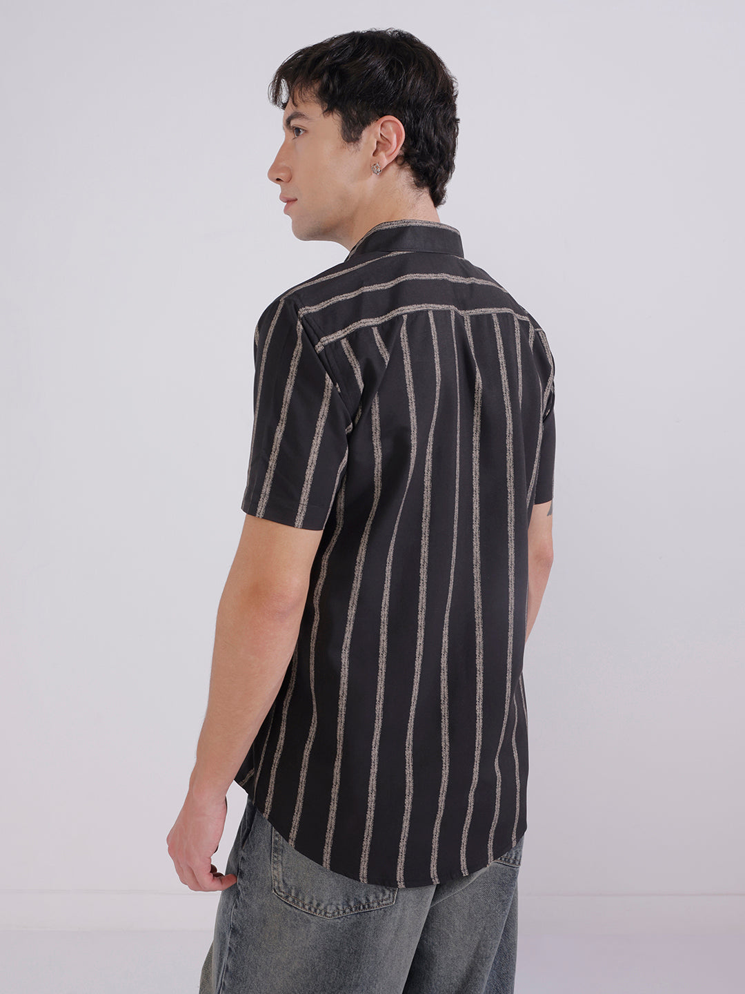 Mens coffee brown regular fit shirt