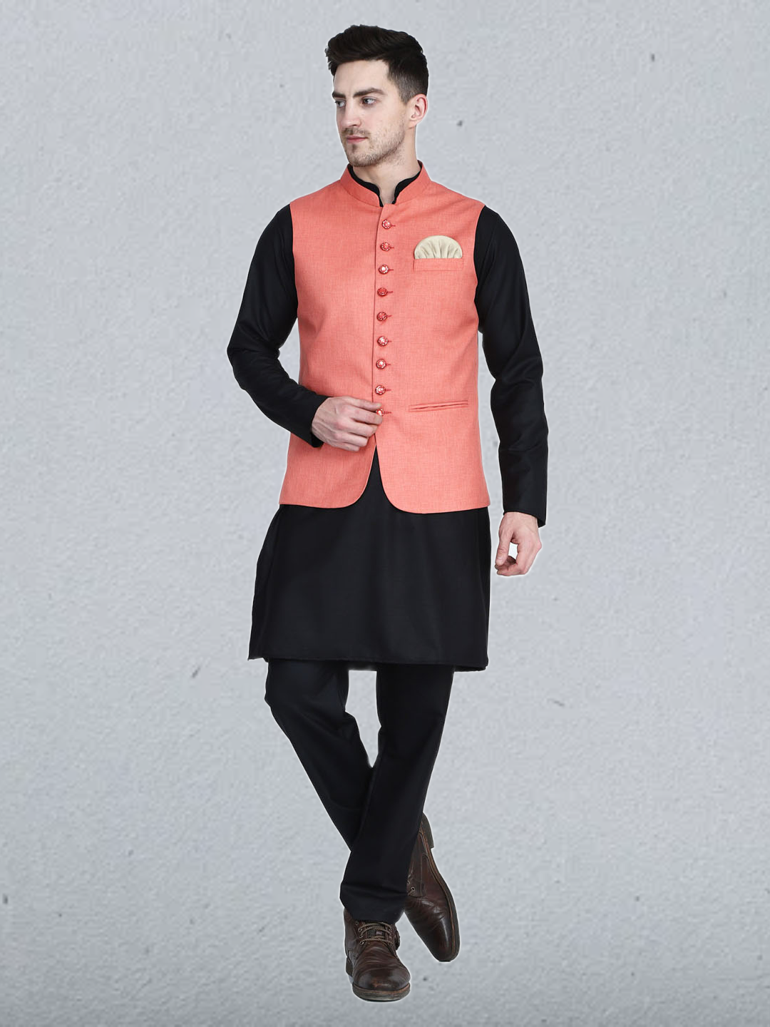 Kurta Set With Nehru Jacket - Tahvo India