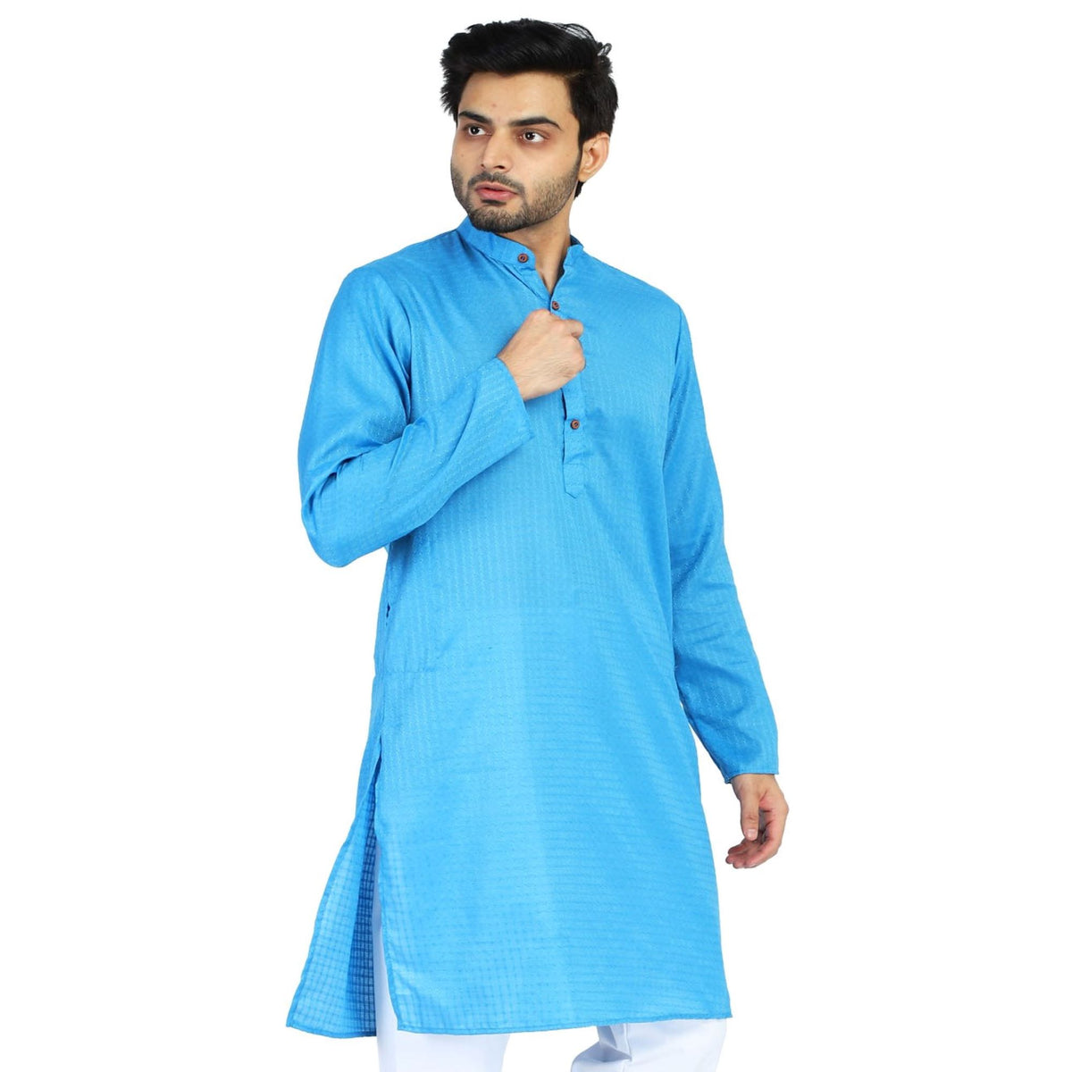 Men Blue Casual Kurta