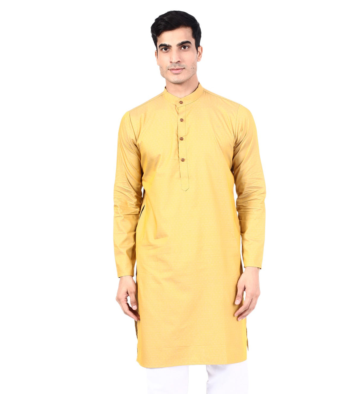 Men Yellow dotted Kurta