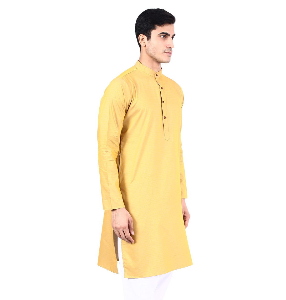 Men Yellow dotted Kurta