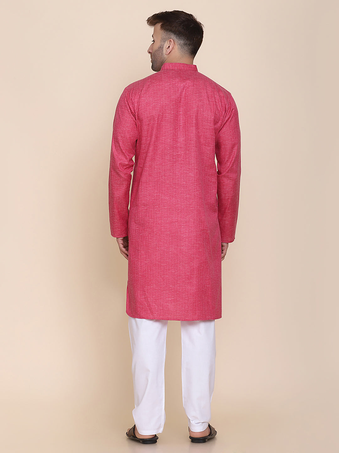 Men Pink Solid Kurta - Tahvo India