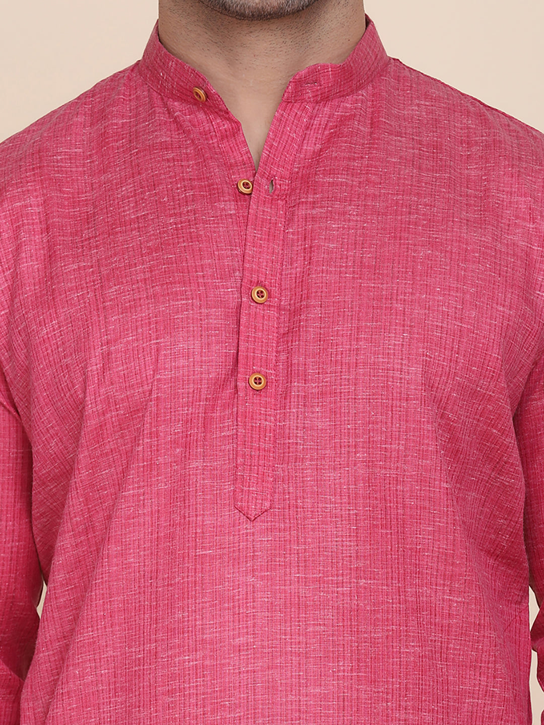 Men Pink Solid Kurta - Tahvo India