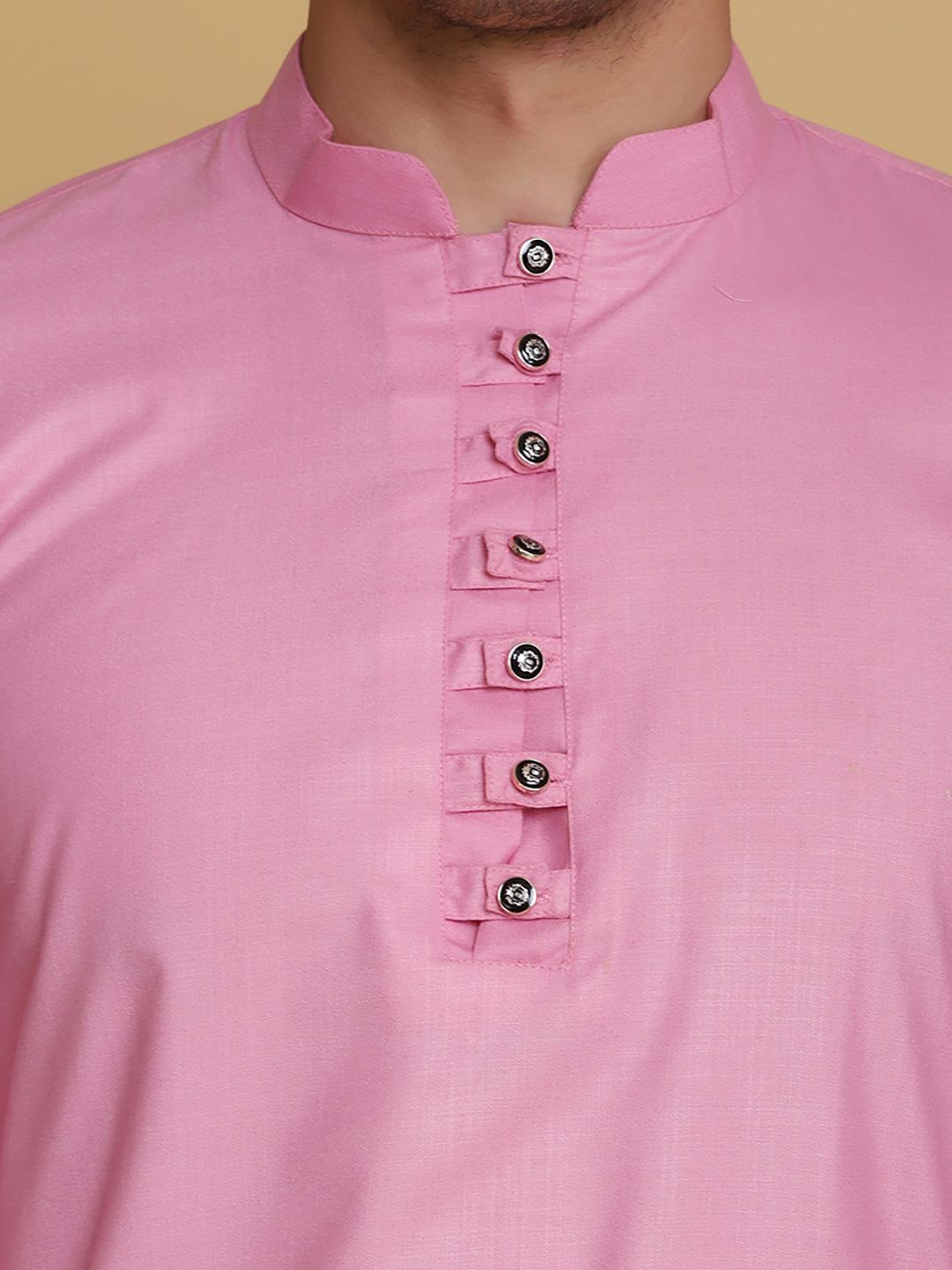 Men Pink Solid Kurta - Tahvo India