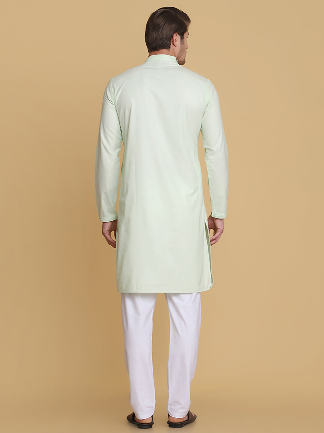 Men Green Cotton Kurta - Tahvo India
