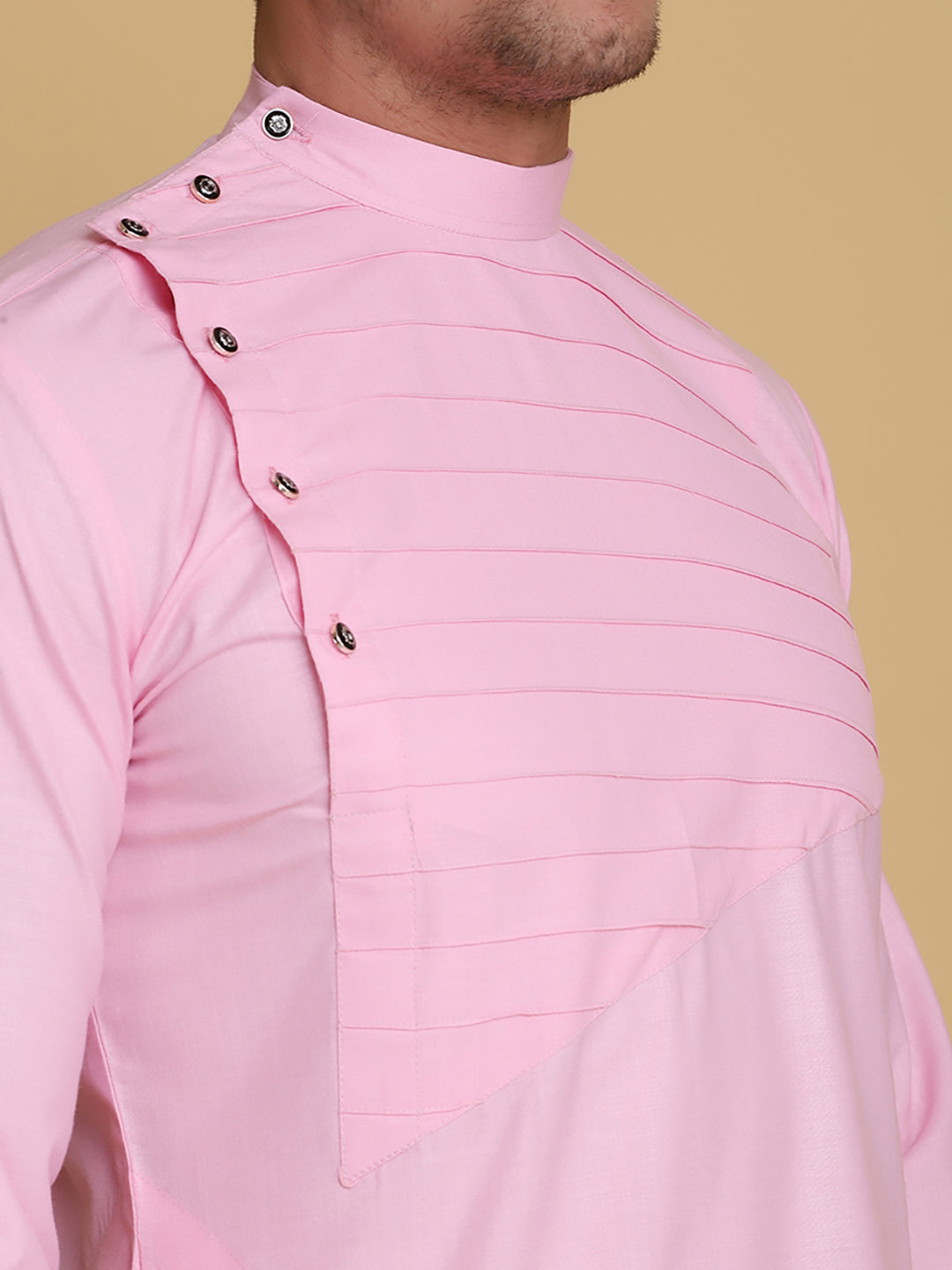 Men Pink solid Kurta - Tahvo India