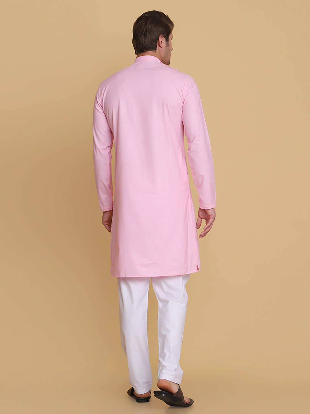 Men Pink solid Kurta - Tahvo India