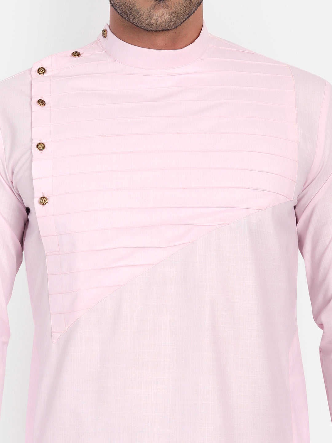 Men Pink Solid Kurta - Tahvo India