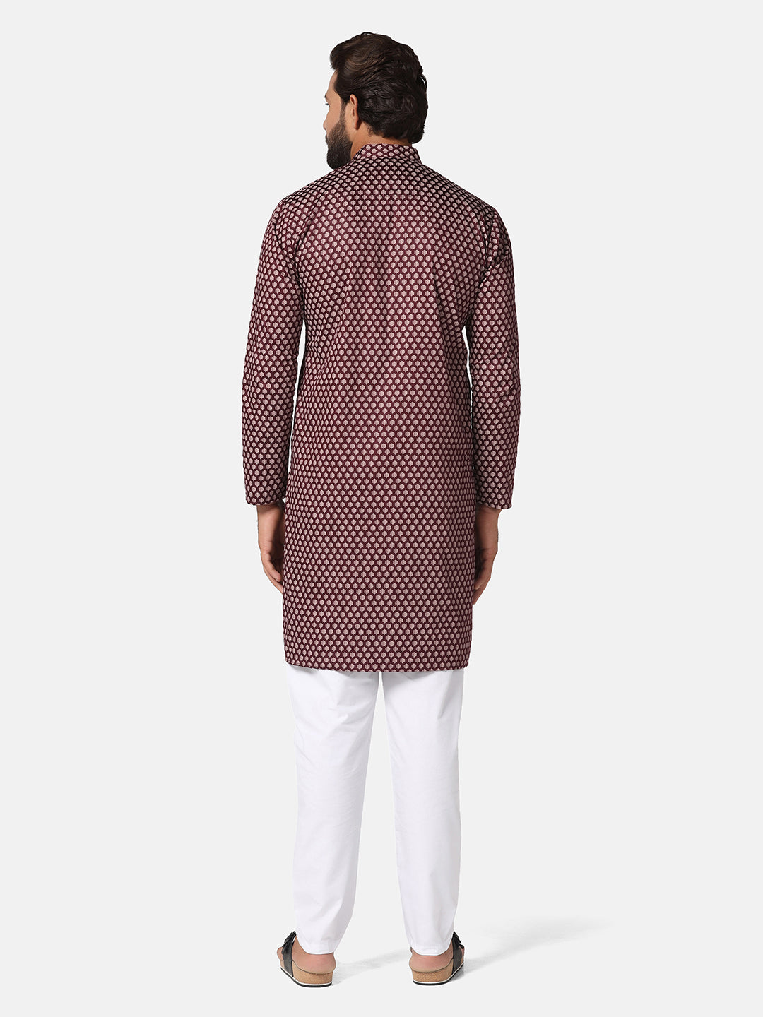 Men Marron Cotton Kurta - Tahvo India
