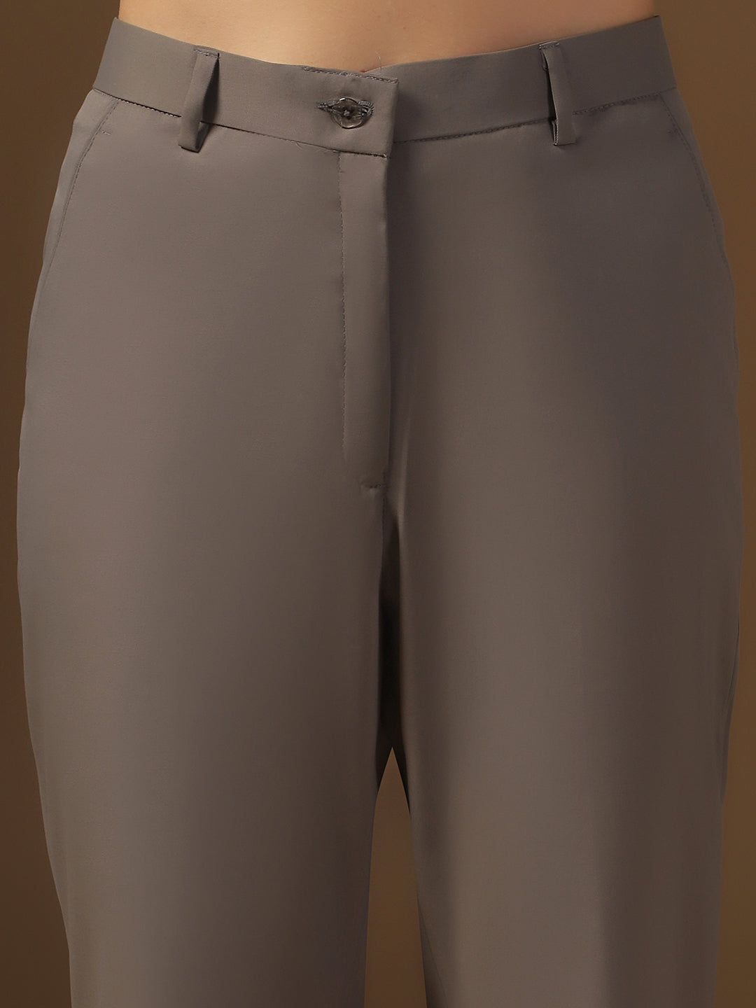 Women Dark Grey Blazer And Trousers Suit Set - Tahvo India