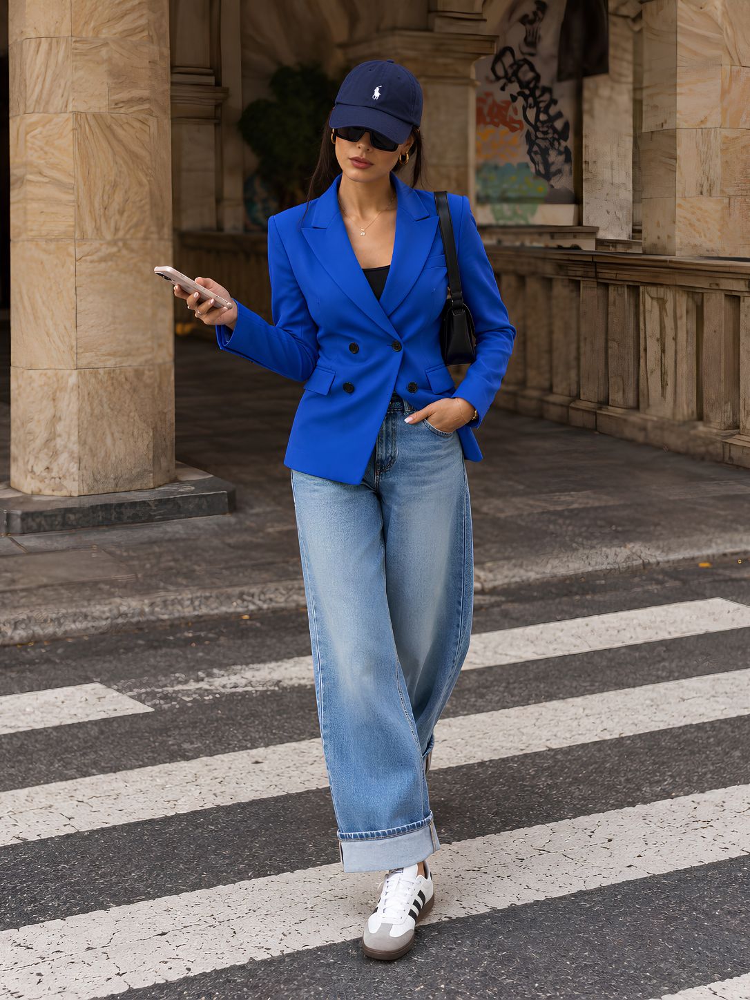 Blue Double Breasted Blazer