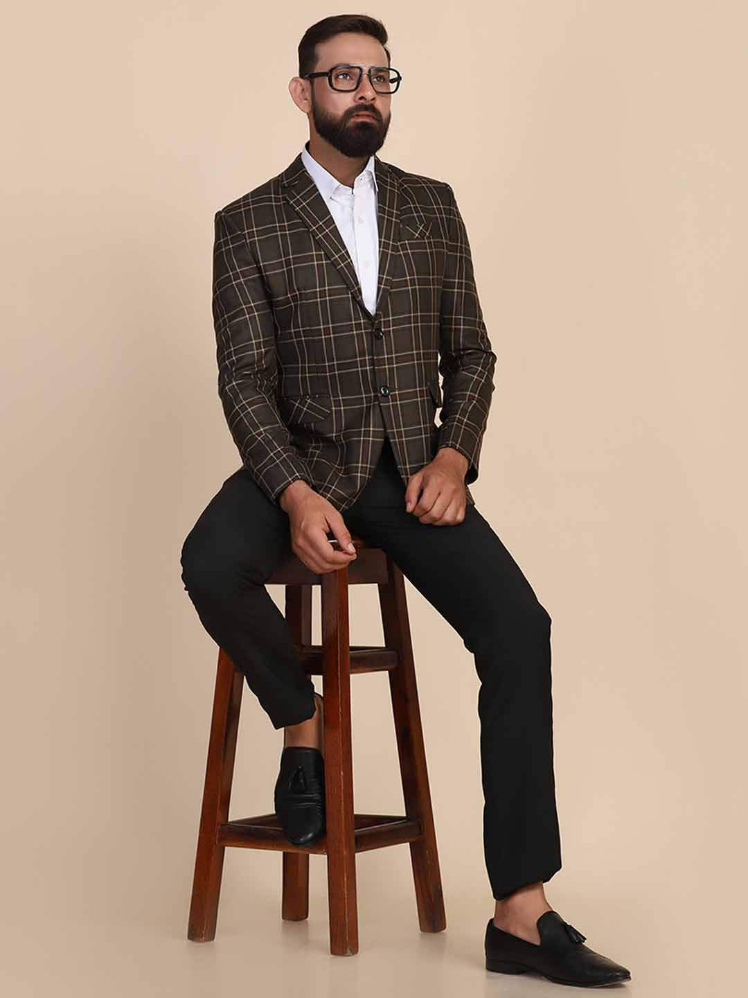 Men Tweed Designer Blazer - Tahvo India