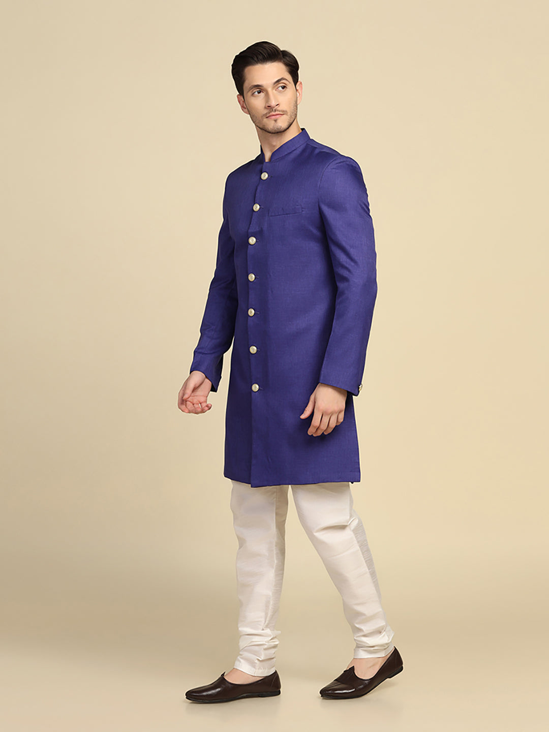Men Purple Sherwani - Tahvo India