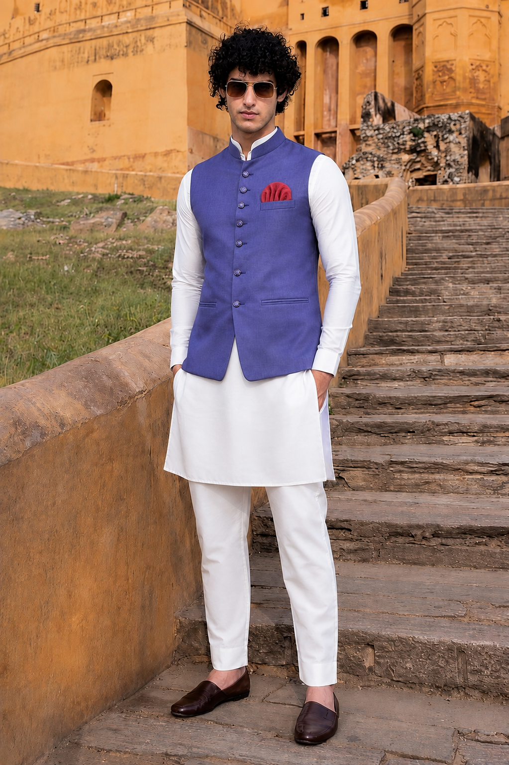 Men Kurta Set With Jacket