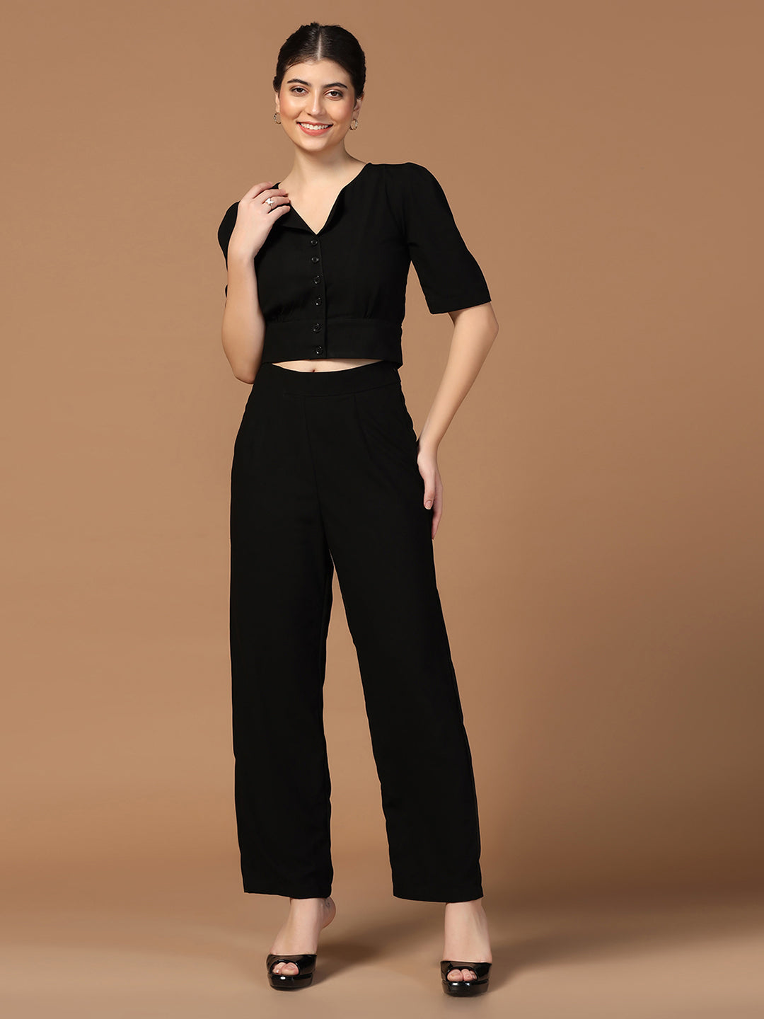 Women Solid Co-Ord Set - Tahvo India