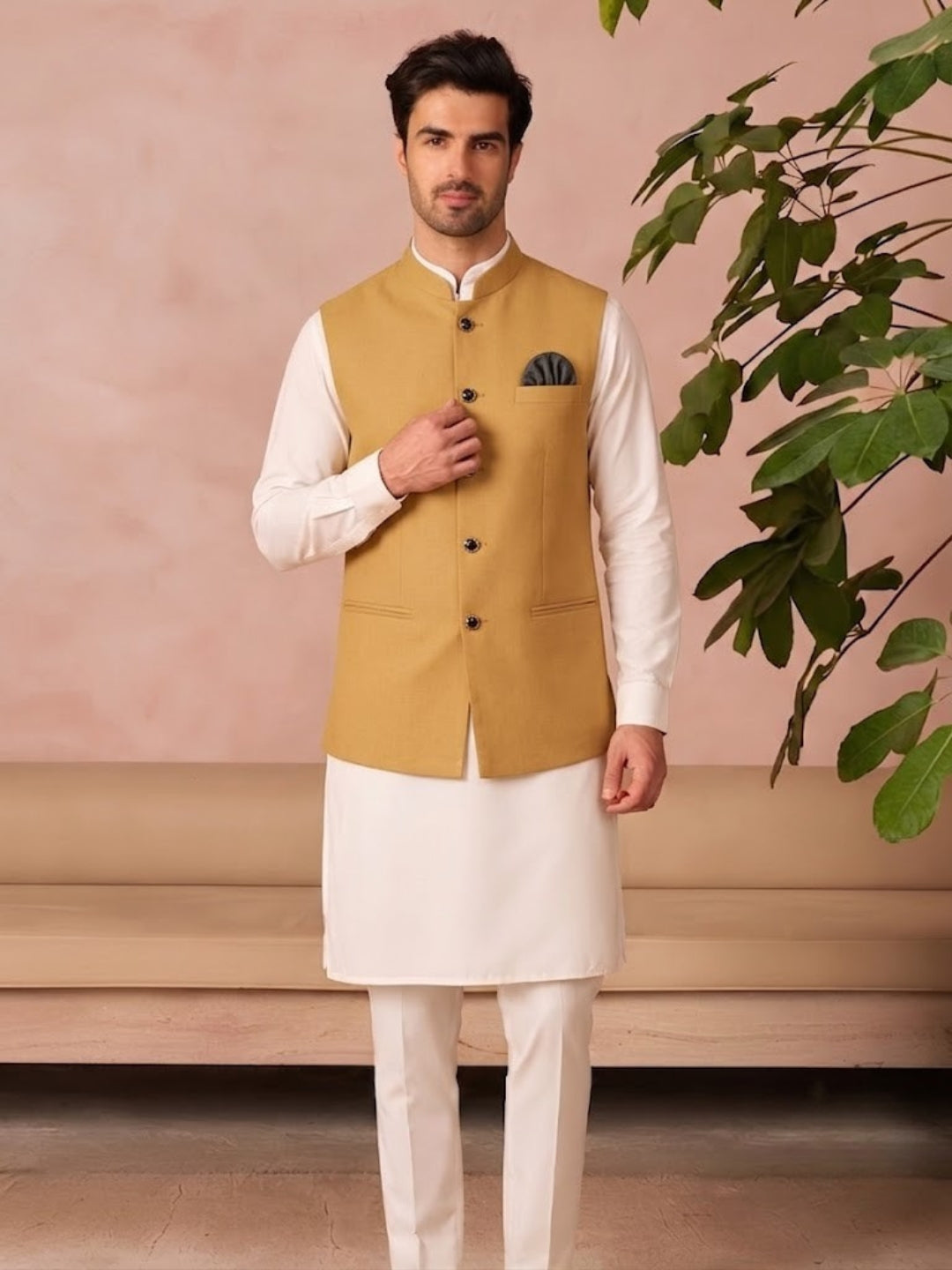 Men Kurta Set With Jacket