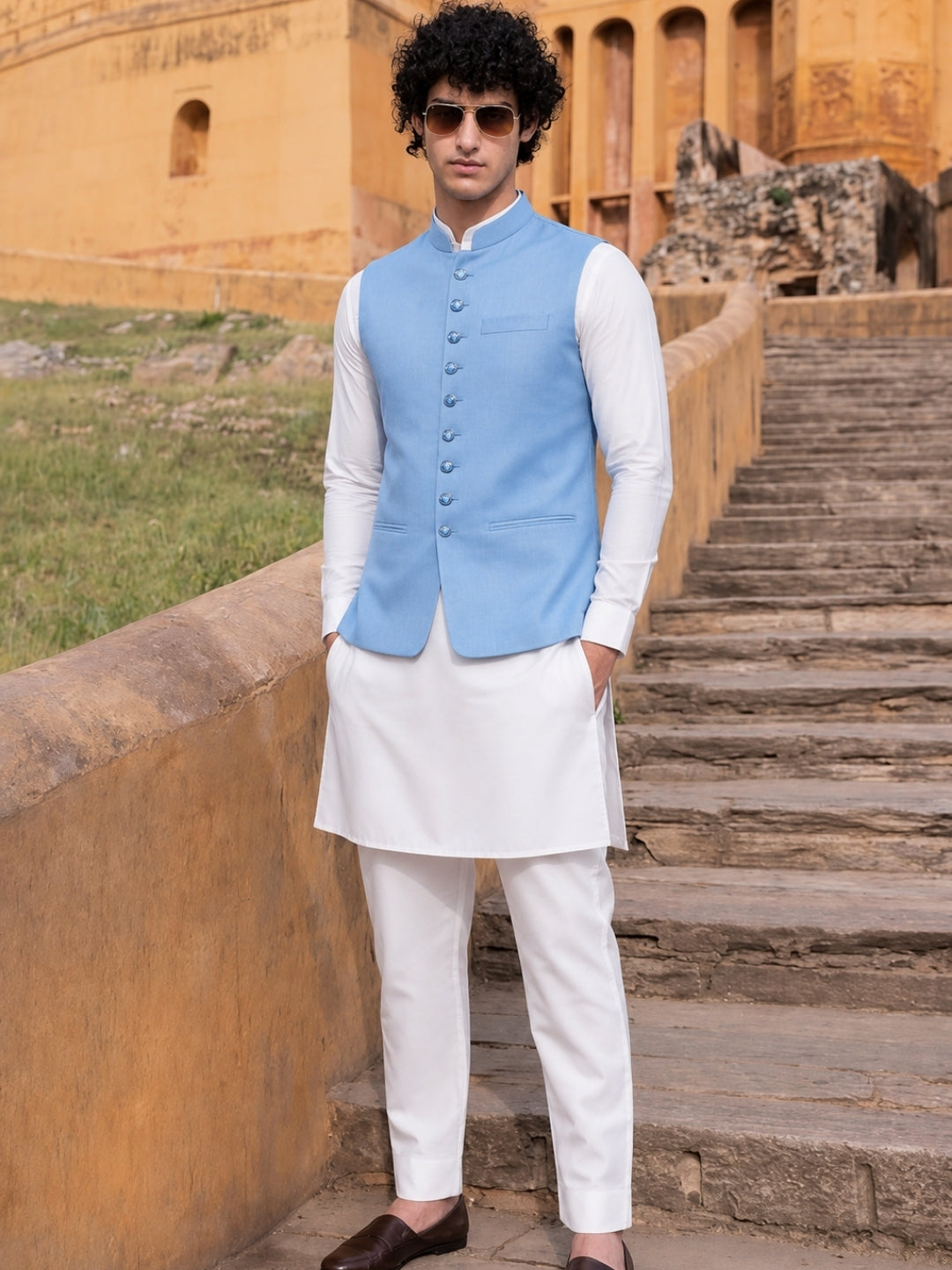 Men Kurta Set With Jacket