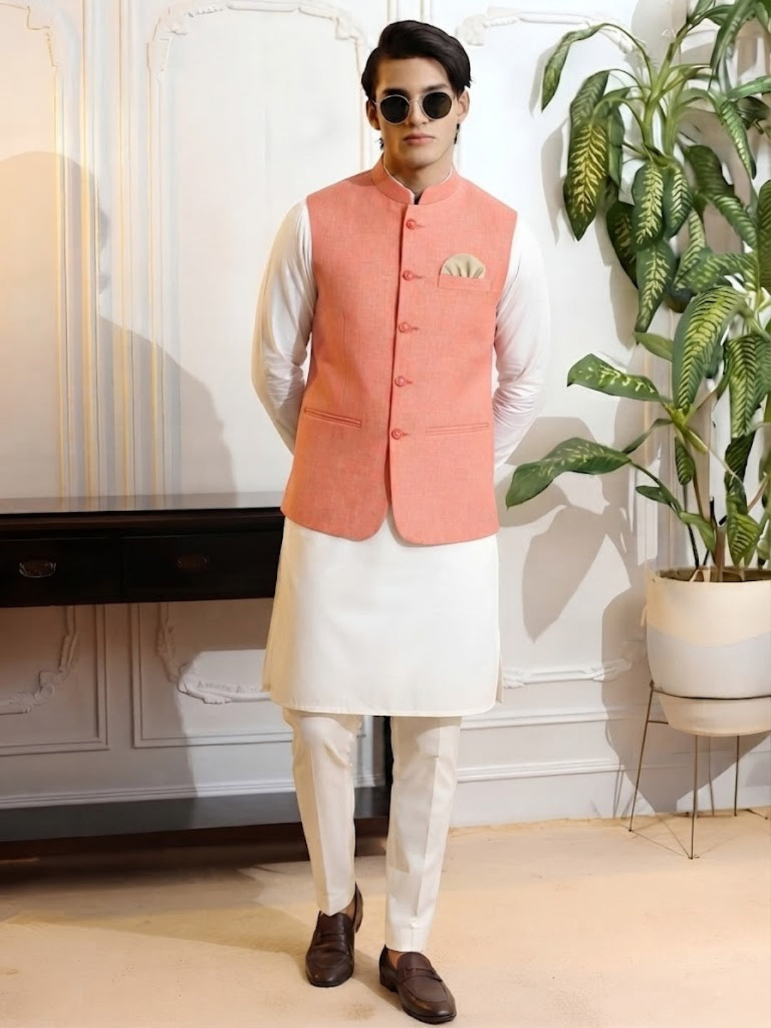 Men Kurta Set With Jacket