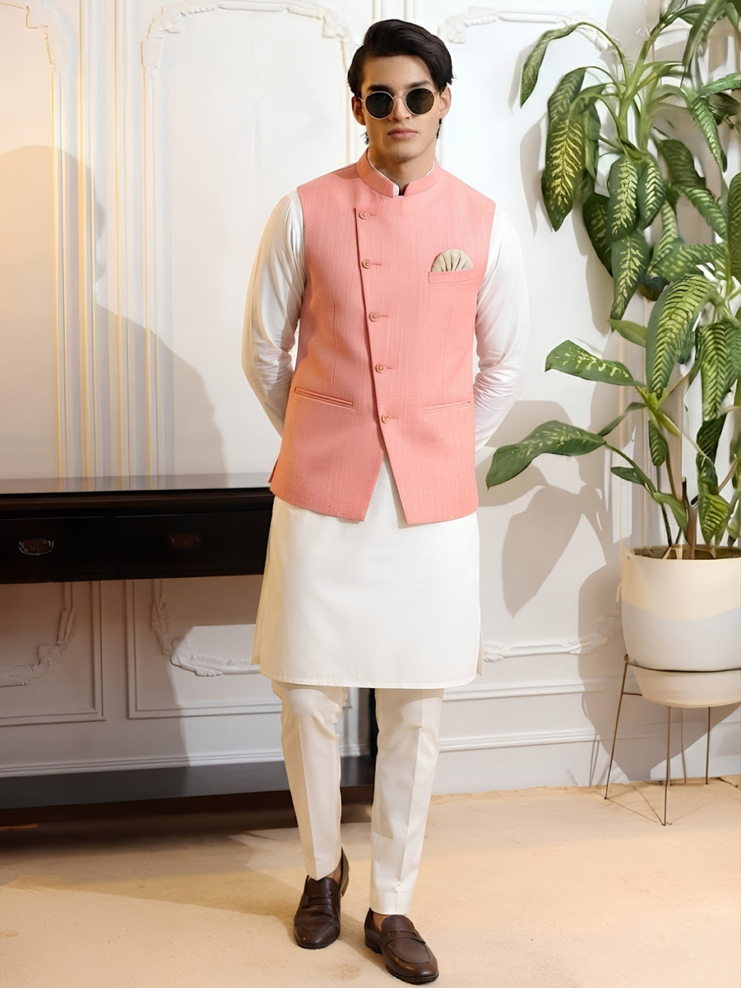 Men Kurta Set With Jacket