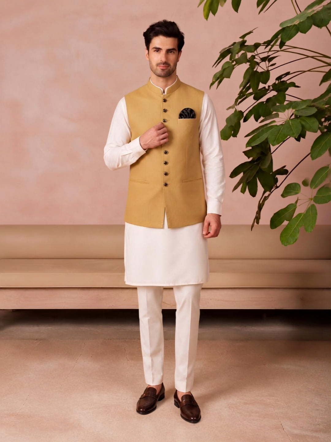 Men Kurta Set With Jacket
