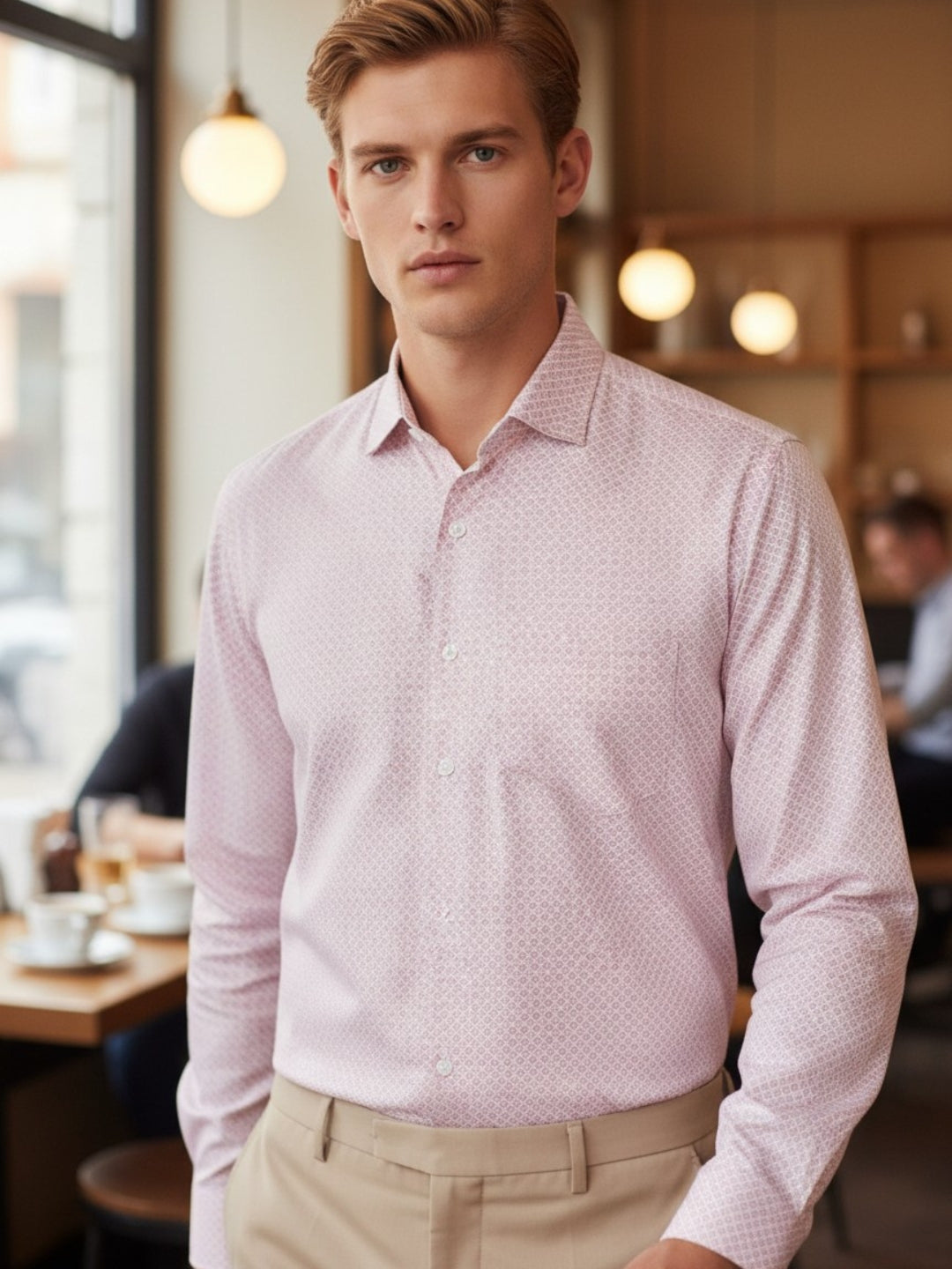 Men Pink Printed Shirt