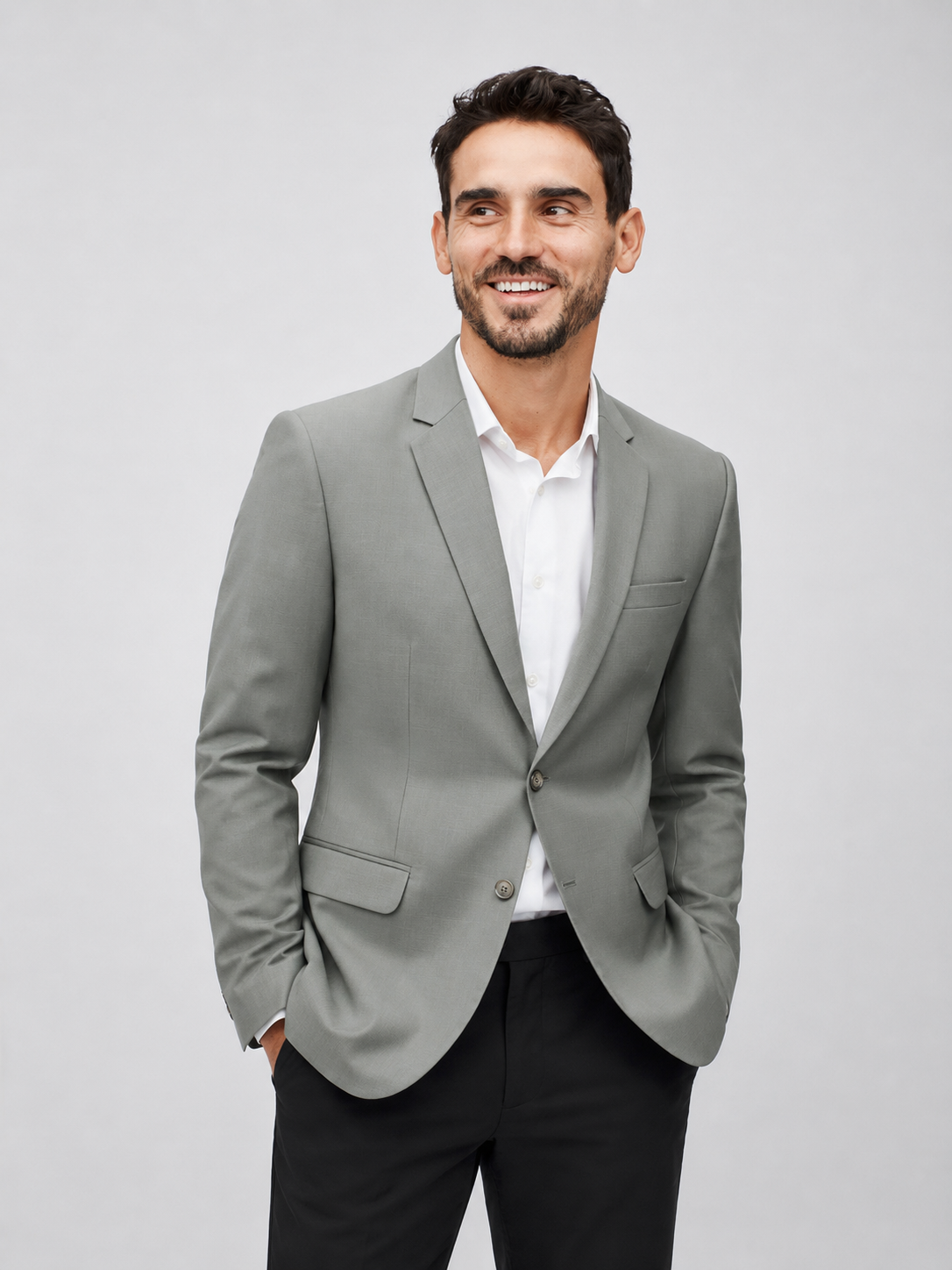 Men Light Pista Notched Lapel Blazer